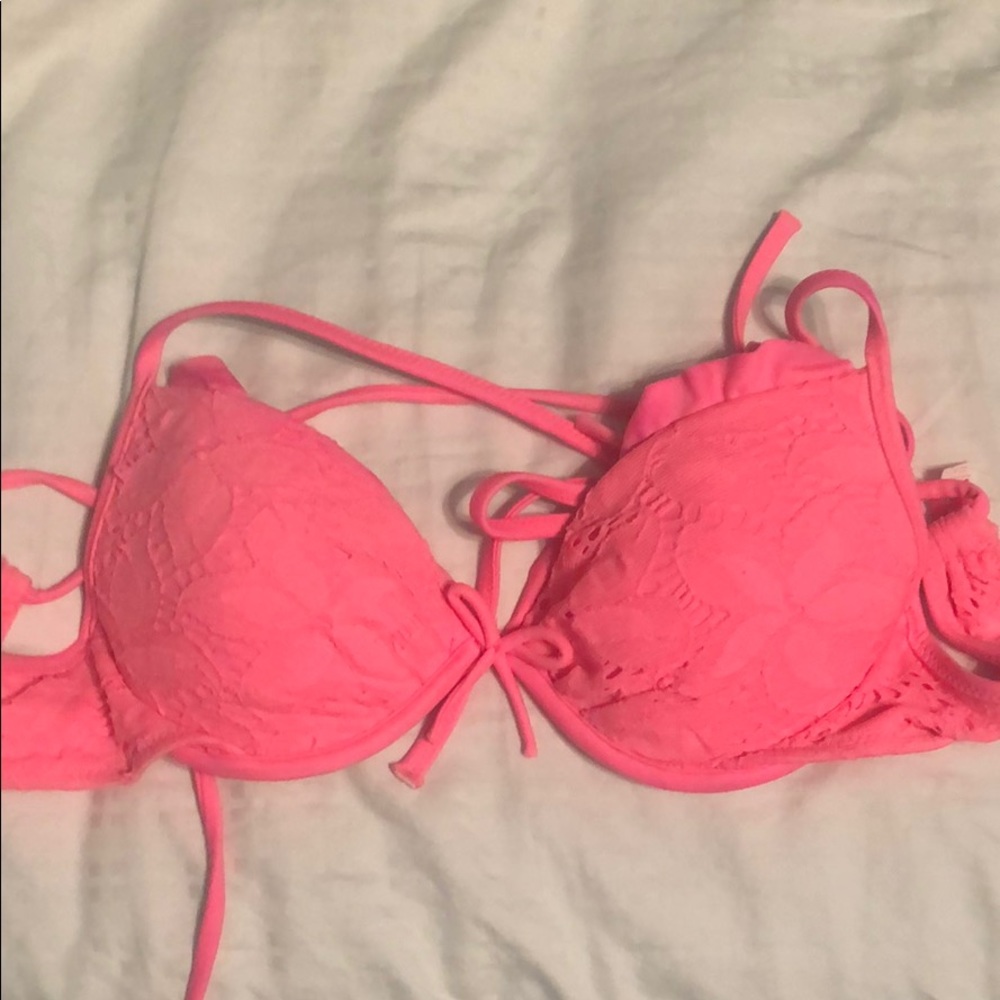 victoria’s secret floral pink swim top size 32A